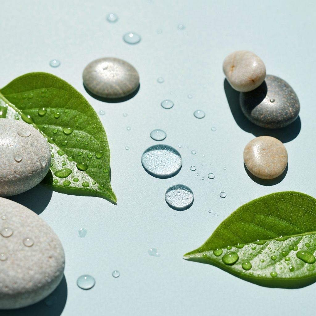 Water drops and skincare hydration